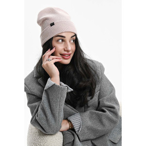 Шапка женская теплая в рубчик вязаный трикотаж 057175 розовый Шапка женская теплая в рубчик вязаный трикотаж 057175 розовый