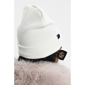 Шапка женская теплая в рубчик вязаный трикотаж 057175 белый Шапка женская теплая в рубчик вязаный трикотаж 057175 белый