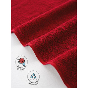 Полотенце махровое банное "Софатекс" 056320 красный