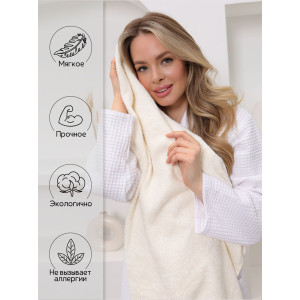 Полотенце махровое банное "Софатекс" 056320 кремовый Полотенце махровое банное "Софатекс" 056320 кремовый