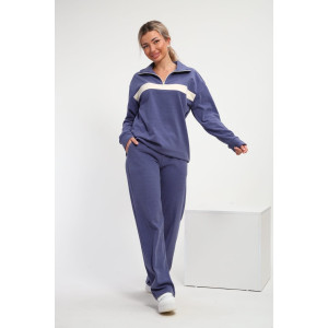 Костюм двойка женский М-224 флис (р-ры: 44-54) синий