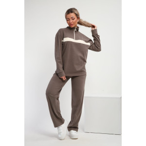 Костюм двойка женский М-224 флис (р-ры: 44-54) коричневый