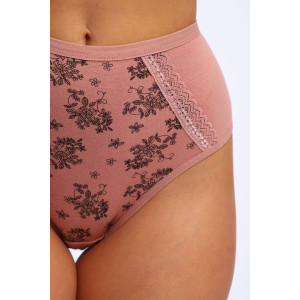 Трусы женские №45044 кулирка с лайкрой (р-ры: 48-52) сухая роза
