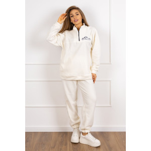 Костюм двойка женский 2079/7 флис (р-ры: 48-58) молочный