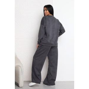 Костюм двойка женский 2125/2 замша (р-ры: 46-56) темно-серый