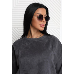 Костюм двойка женский 2125/2 замша (р-ры: 46-56) темно-серый