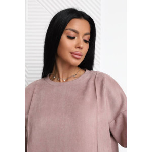 Костюм двойка женский 2125 замша (р-ры: 46-56) какао