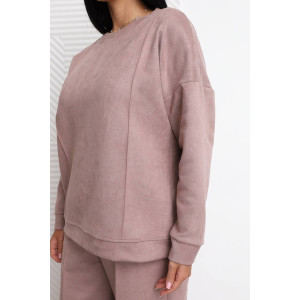 Костюм двойка женский 2125 замша (р-ры: 46-56) какао