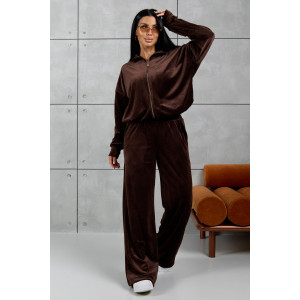Костюм двойка женский 2089/2 велюр (р-ры: 46-56) коричневый