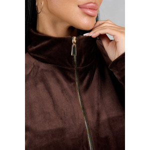 Костюм двойка женский 2089/2 велюр (р-ры: 46-56) коричневый