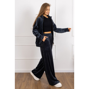 Костюм двойка женский 2089/1 велюр (р-ры: 46-56) серый