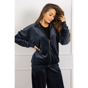 Костюм двойка женский 2089/1 велюр (р-ры: 46-56) серый