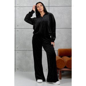 Костюм двойка женский 2089 велюр (р-ры: 46-56) черный