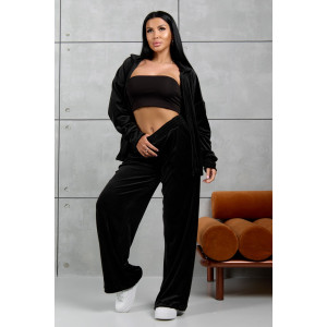 Костюм двойка женский 2089 велюр (р-ры: 46-56) черный