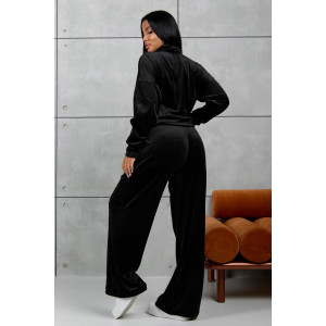 Костюм двойка женский 2089 велюр (р-ры: 46-56) черный