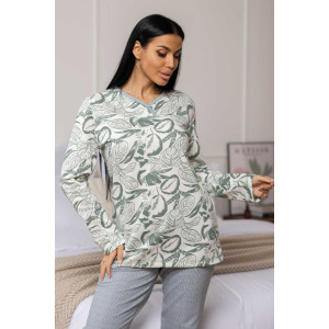 Пижама женская 1759/11 футер с начесом (р-ры: 48-62) хаки