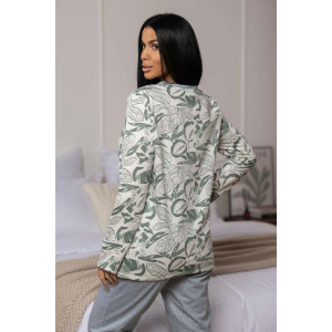 Пижама женская 1759/11 футер с начесом (р-ры: 48-62) хаки