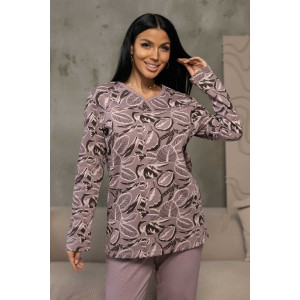 Пижама женская 1759/12 футер с начесом (р-ры: 48-62) какао