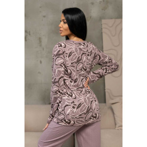 Пижама женская 1759/12 футер с начесом (р-ры: 48-62) какао