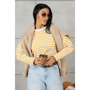 Лонгслив женский 1688/5 футер 2-х нитка пенье (р-ры: 42-52) горчичный