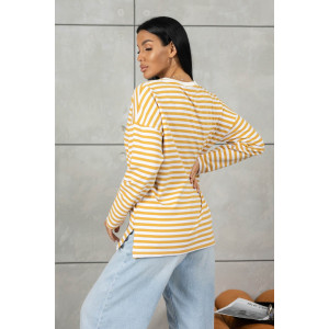 Лонгслив женский 1688/5 футер 2-х нитка пенье (р-ры: 42-52) горчичный