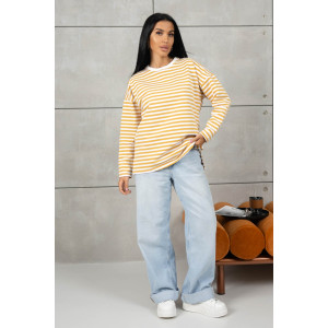 Лонгслив женский 1688/5 футер 2-х нитка пенье (р-ры: 42-52) горчичный