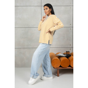 Лонгслив женский 1688/5 футер 2-х нитка пенье (р-ры: 42-52) горчичный