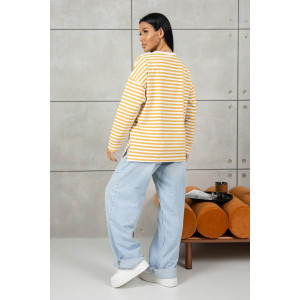 Лонгслив женский 1688/5 футер 2-х нитка пенье (р-ры: 42-52) горчичный