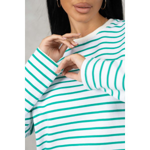 Лонгслив женский 1688/1 футер 2-х нитка пенье (р-ры: 42-52) зеленый-белый