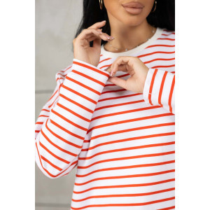 Лонгслив женский 1688/2 футер 2-х нитка пенье (р-ры: 42-52) белый-красный