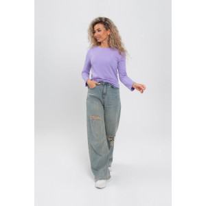 Лонгслив женский 1585/3 кулирка с лайкрой (р-ры: 42-54) лиловый