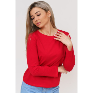 Лонгслив женский 1585/4 кулирка с лайкрой (р-ры: 42-54) красный