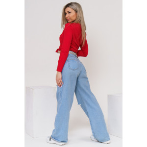 Лонгслив женский 1585/4 кулирка с лайкрой (р-ры: 42-54) красный