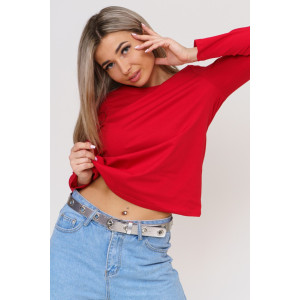 Лонгслив женский 1585/4 кулирка с лайкрой (р-ры: 42-54) красный