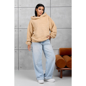 Толстовка женская 1770/3 шерпа (р-ры: 42-50) молочный Толстовка женская 1770/3 шерпа (р-ры: 42-50) молочный