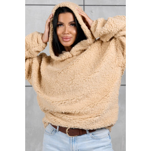 Толстовка женская 1770/3 шерпа (р-ры: 42-50) молочный Толстовка женская 1770/3 шерпа (р-ры: 42-50) молочный