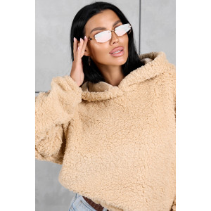 Толстовка женская 1770/3 шерпа (р-ры: 42-50) молочный Толстовка женская 1770/3 шерпа (р-ры: 42-50) молочный