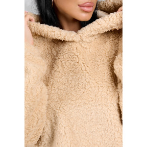 Толстовка женская 1770/3 шерпа (р-ры: 42-50) молочный Толстовка женская 1770/3 шерпа (р-ры: 42-50) молочный