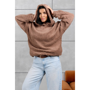 Толстовка женская 1770/2 шерпа (р-ры: 42-50) коричнево-бежевый Толстовка женская 1770/2 шерпа (р-ры: 42-50) коричнево-бежевый