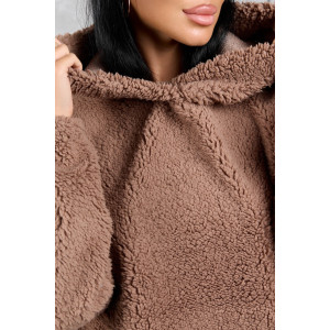 Толстовка женская 1770/2 шерпа (р-ры: 42-50) коричнево-бежевый Толстовка женская 1770/2 шерпа (р-ры: 42-50) коричнево-бежевый