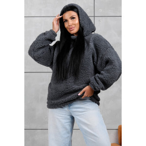 Толстовка женская 1770/1 шерпа (р-ры: 42-50) серый Толстовка женская 1770/1 шерпа (р-ры: 42-50) серый