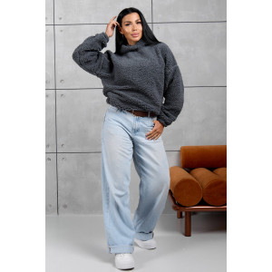 Толстовка женская 1770/1 шерпа (р-ры: 42-50) серый Толстовка женская 1770/1 шерпа (р-ры: 42-50) серый