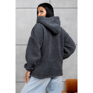 Толстовка женская 1770/1 шерпа (р-ры: 42-50) серый Толстовка женская 1770/1 шерпа (р-ры: 42-50) серый