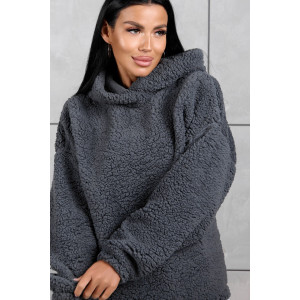 Толстовка женская 1770/1 шерпа (р-ры: 42-50) серый Толстовка женская 1770/1 шерпа (р-ры: 42-50) серый