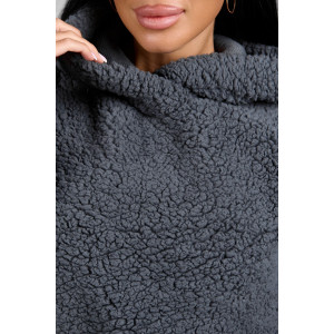 Толстовка женская 1770/1 шерпа (р-ры: 42-50) серый Толстовка женская 1770/1 шерпа (р-ры: 42-50) серый