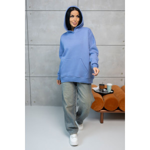 Толстовка женская 1428/8 футер с начесом (р-ры: 42-52) голубой Толстовка женская 1428/8 футер с начесом (р-ры: 42-52) голубой