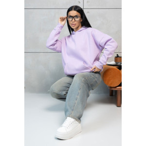 Толстовка женская 1428/1 футер с начесом (р-ры: 42-52) фиолетовый Толстовка женская 1428/1 футер с начесом (р-ры: 42-52) фиолетовый