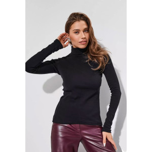 Водолазка женская 1455/4 рибана (р-ры: XS-XXL) черный Водолазка женская 1455/4 рибана (р-ры: XS-XXL) черный