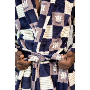 Халат мужской 78Ф/18 велсофт (р-ры: 48-62) синий-молочный Халат мужской 78Ф/18 велсофт (р-ры: 48-62) синий-молочный