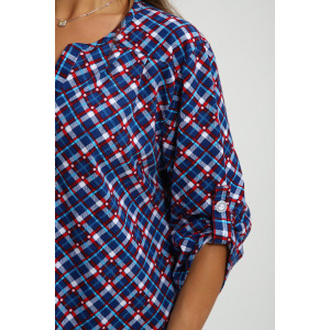 Рубашка-туника женская №212.2 кулирка (р-ры: 46-60) синий Рубашка-туника женская №212.2 кулирка (р-ры: 46-60) синий